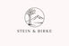 Logo of Stein & Birke with a tree and mountain design on a white background