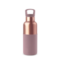 Rose gold and pink water bottle on a white background