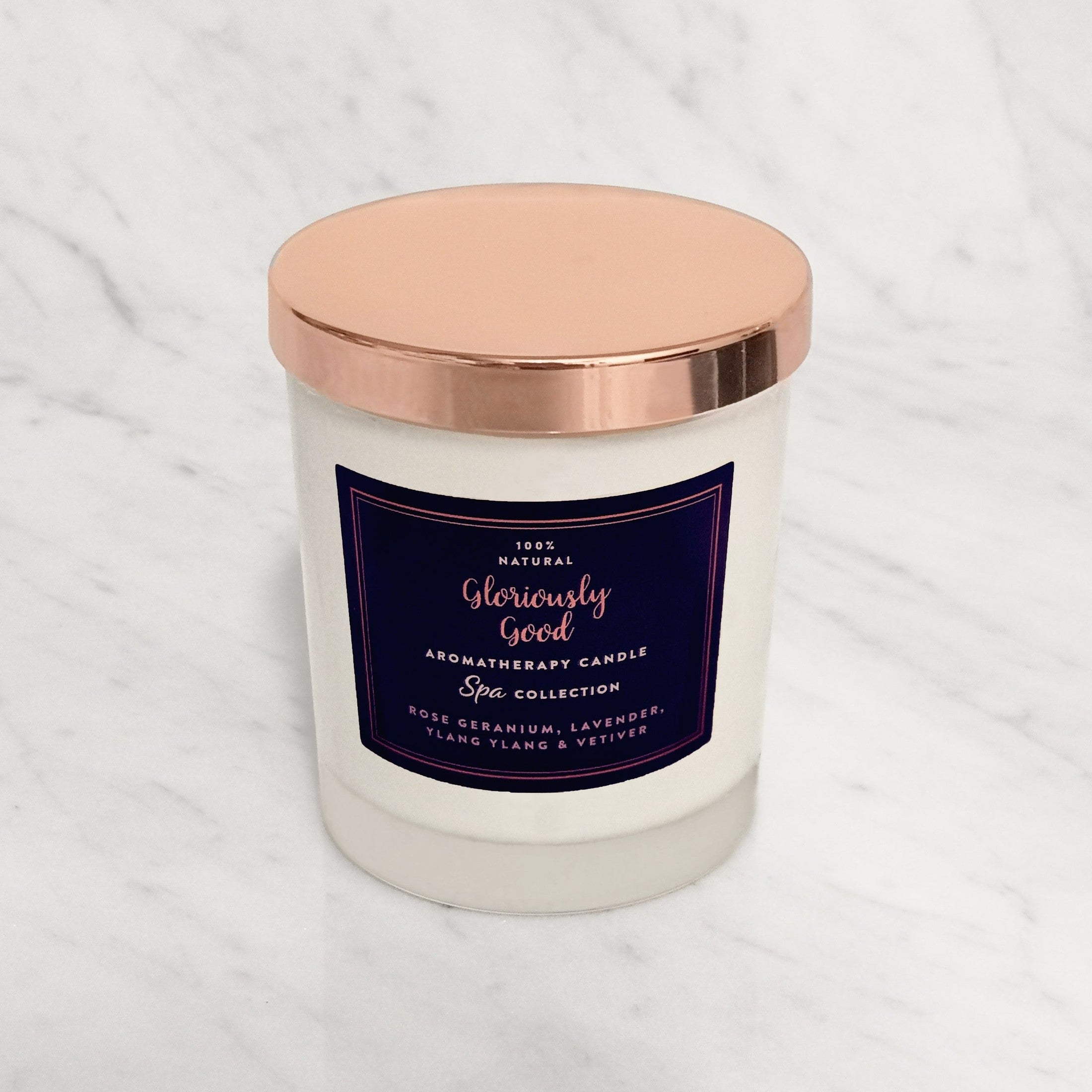 Rose Geranium, Lavender, Ylang Ylang & Vetiver Aromatherapy Naturally Scented Candle