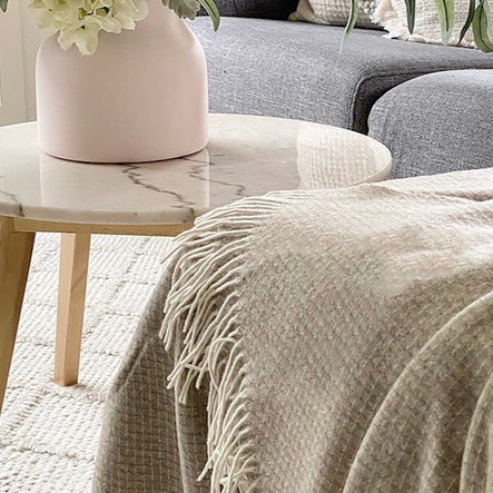 Throw - Merino Wool/Cashmere - Beige
