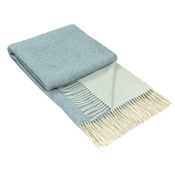 NNEDSZ Throw - 10% Cashmere/ 90% Super Fine Merino Wool - Light Blue-0