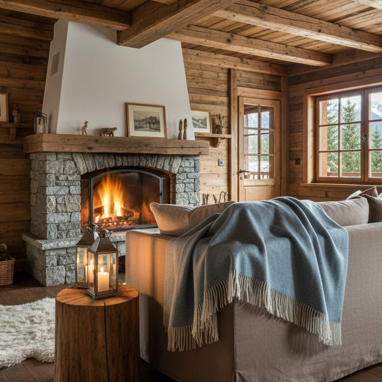 Throw - 10% Cashmere/ 90% Super Fine Merino Wool - Light Blue