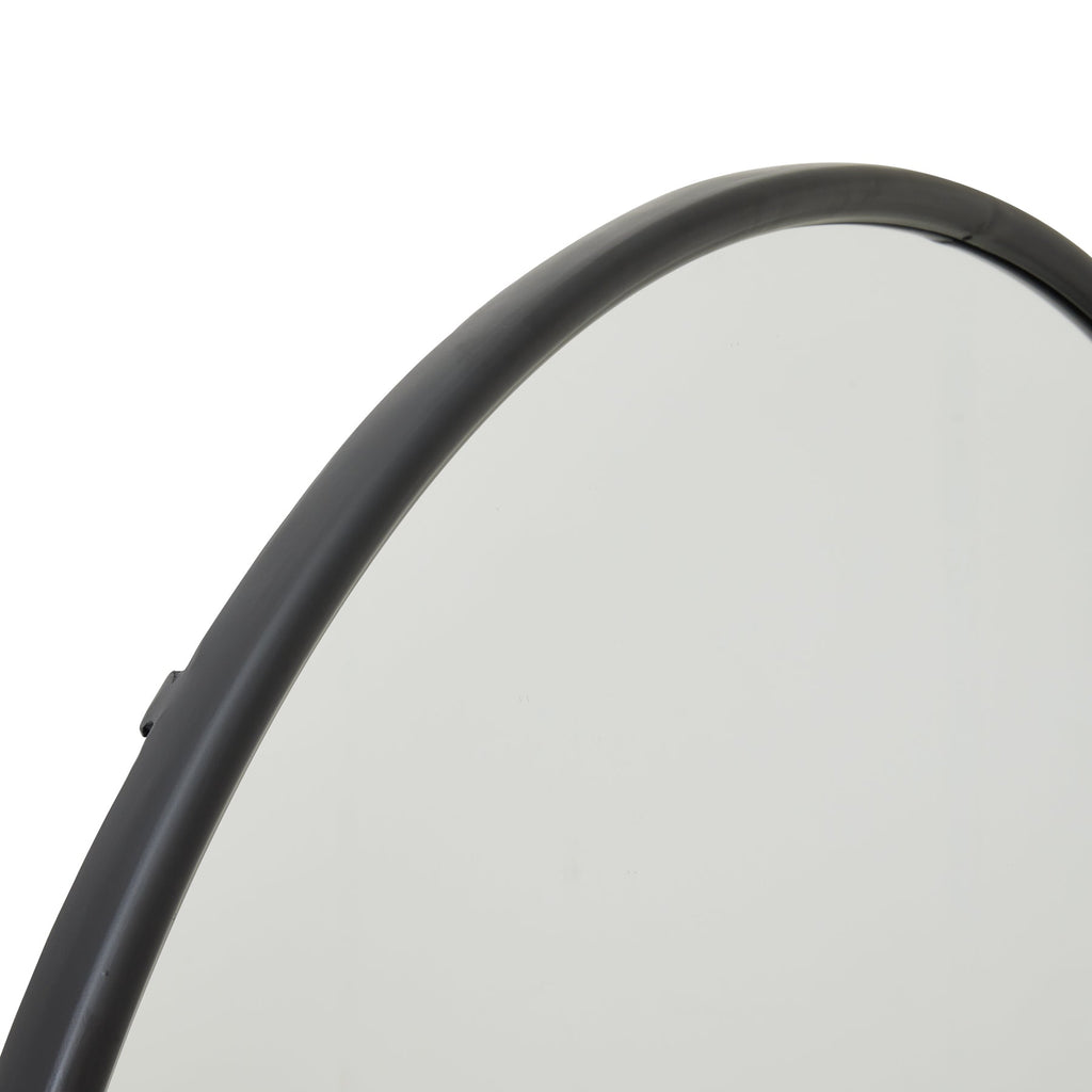 Black Round Metal Wall Mirror 120cm