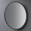 Black Round Metal Wall Mirror 120cm